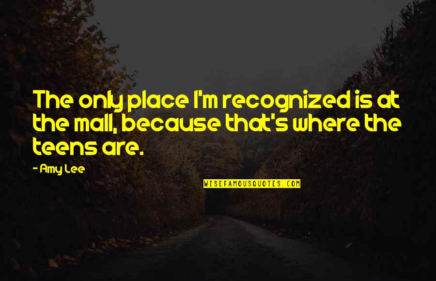 Recognized Quotes By Amy Lee: The only place I'm recognized is at the