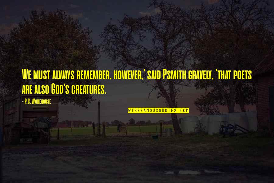 Recoiling Water Quotes By P.G. Wodehouse: We must always remember, however,' said Psmith gravely,
