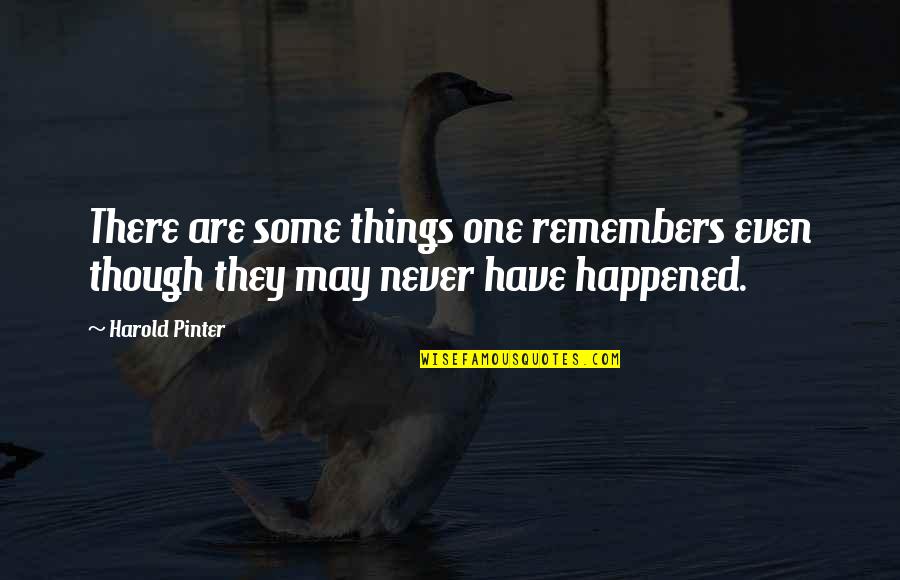 Recollection Quotes By Harold Pinter: There are some things one remembers even though