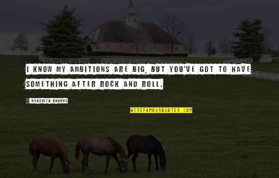 Recombined Membrane Quotes By Meredith Brooks: I know my ambitions are big, but you've
