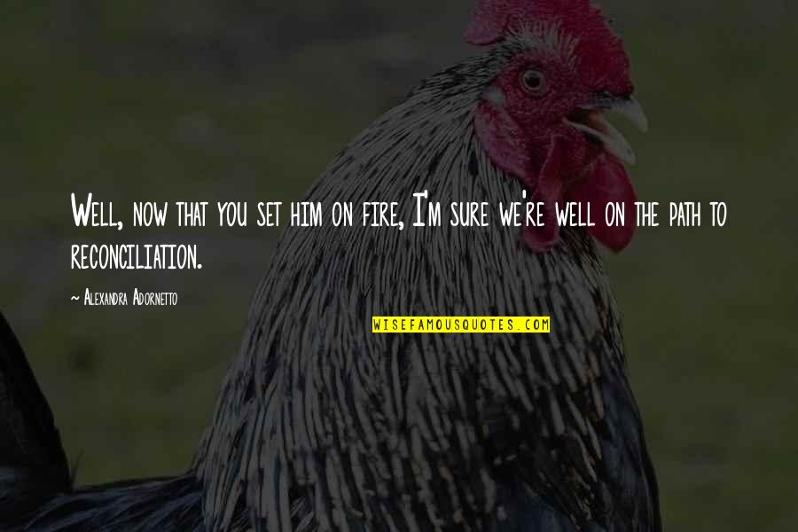 Reconciliation Quotes By Alexandra Adornetto: Well, now that you set him on fire, Reconciliation Quotes By Alexandra Adornetto: Well, now that you set him on fire,