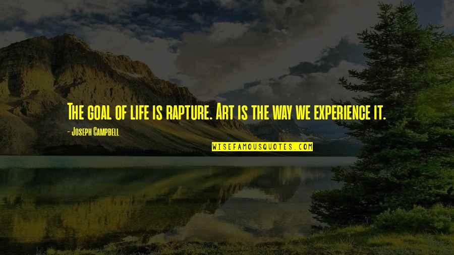 Reconfirm Quotes By Joseph Campbell: The goal of life is rapture. Art is