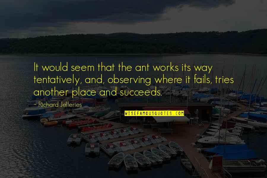 Reconociendo La Quotes By Richard Jefferies: It would seem that the ant works its Reconociendo La Quotes By Richard Jefferies: It would seem that the ant works its