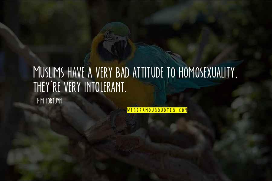 Reconozco A La Gente Falsa Quotes By Pim Fortuyn: Muslims have a very bad attitude to homosexuality,