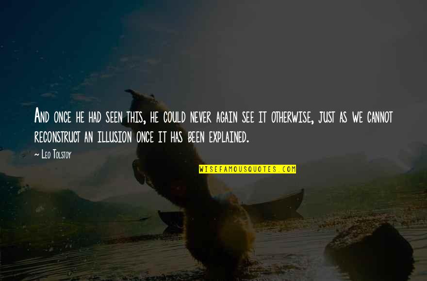 Reconstruct Quotes By Leo Tolstoy: And once he had seen this, he could