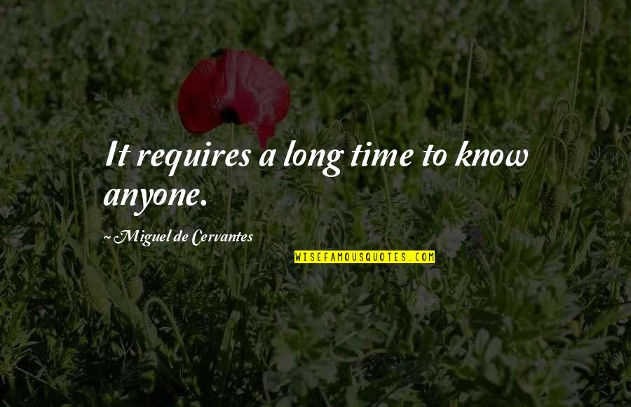 Record The Desktop Quotes By Miguel De Cervantes: It requires a long time to know anyone.