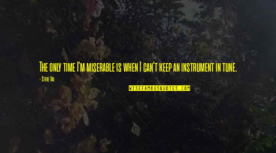 Recovering Alcoholic Inspirational Quotes By Steve Vai: The only time I'm miserable is when I