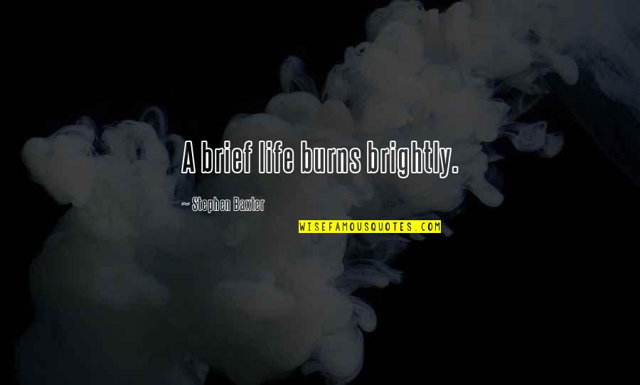 Recoverserver Quotes By Stephen Baxter: A brief life burns brightly. Recoverserver Quotes By Stephen Baxter: A brief life burns brightly.