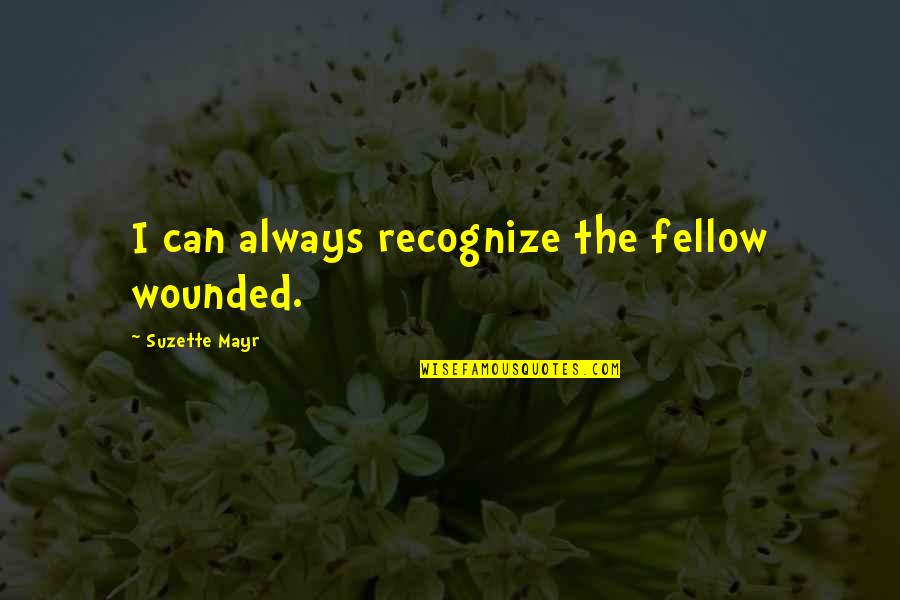 Recovery And Support Quotes By Suzette Mayr: I can always recognize the fellow wounded.