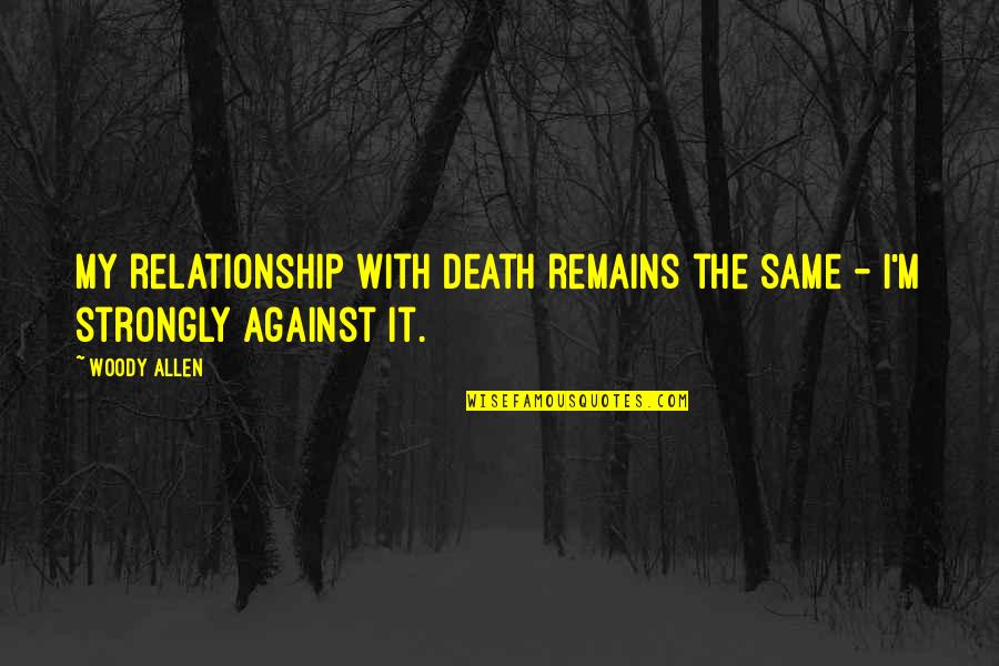 Recovery Success Quotes By Woody Allen: My relationship with death remains the same -