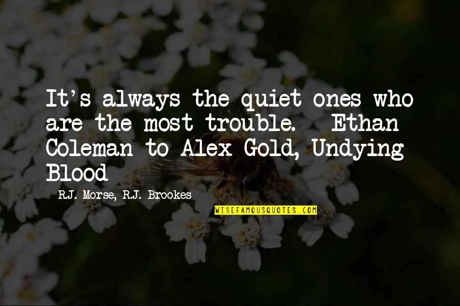 Recruitable Quotes By R.J. Morse, R.J. Brookes: It's always the quiet ones who are the