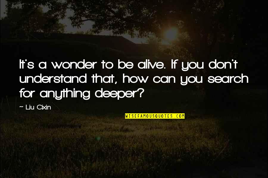 Rectify Season 1 Quotes By Liu Cixin: It's a wonder to be alive. If you