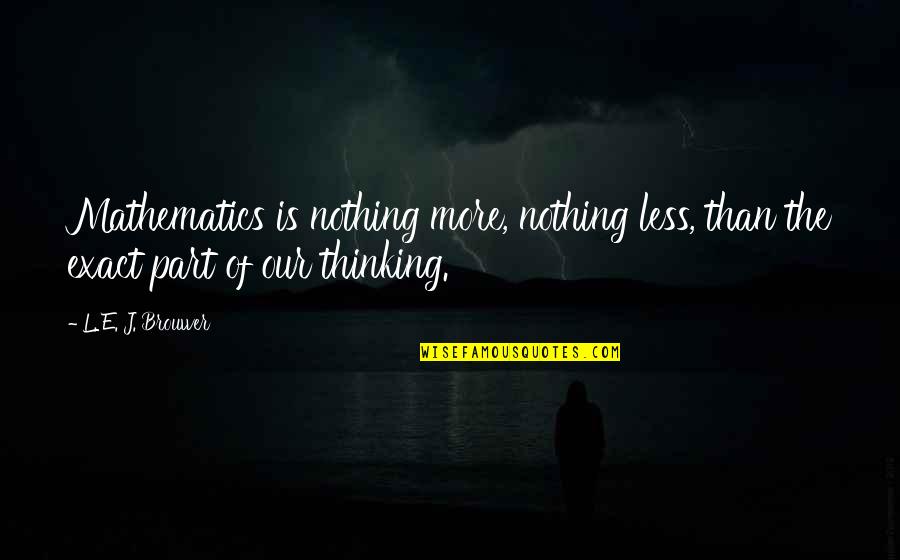 Rectoscope Quotes By L. E. J. Brouwer: Mathematics is nothing more, nothing less, than the