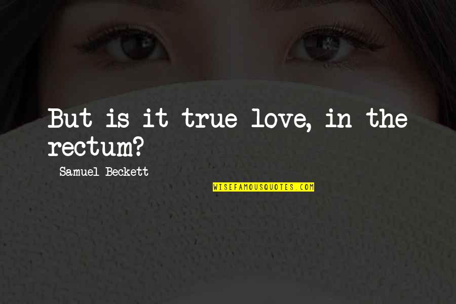 Rectum Quotes By Samuel Beckett: But is it true love, in the rectum?