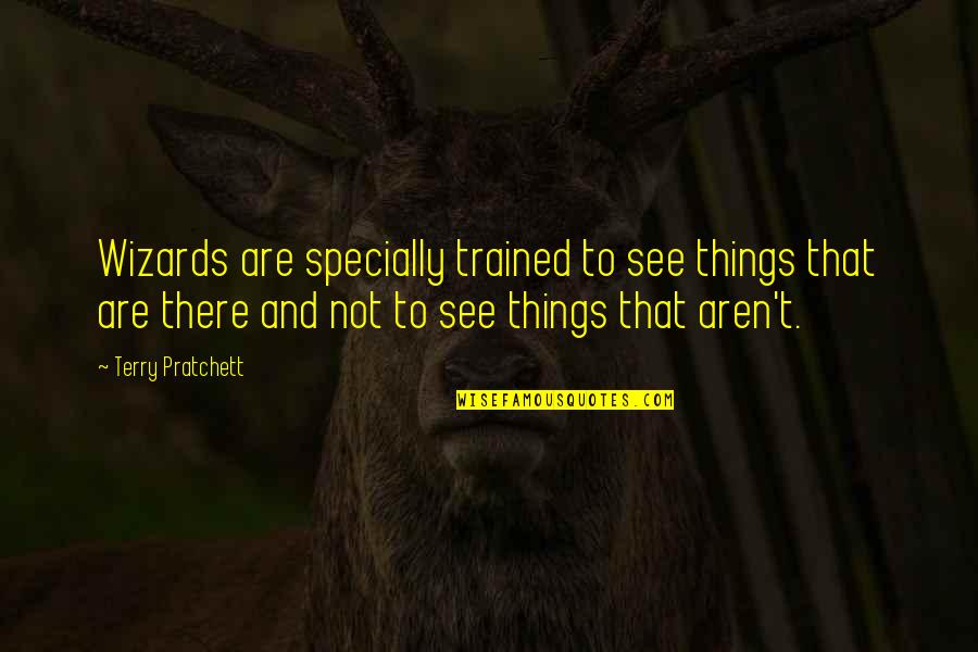Recyclers Unlimited Quotes By Terry Pratchett: Wizards are specially trained to see things that Recyclers Unlimited Quotes By Terry Pratchett: Wizards are specially trained to see things that