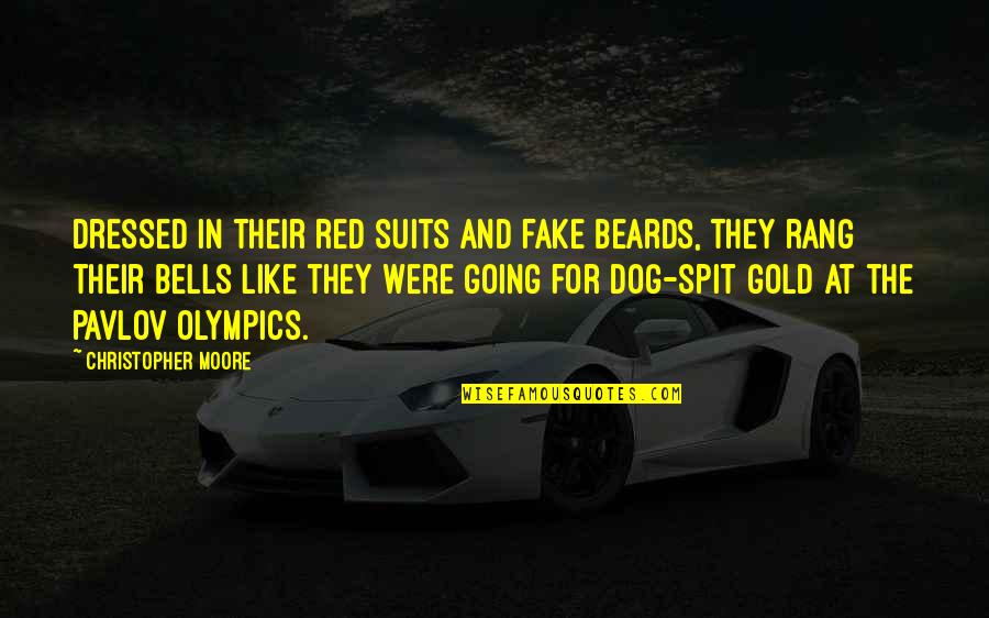 Red And Gold Quotes By Christopher Moore: Dressed in their red suits and fake beards,