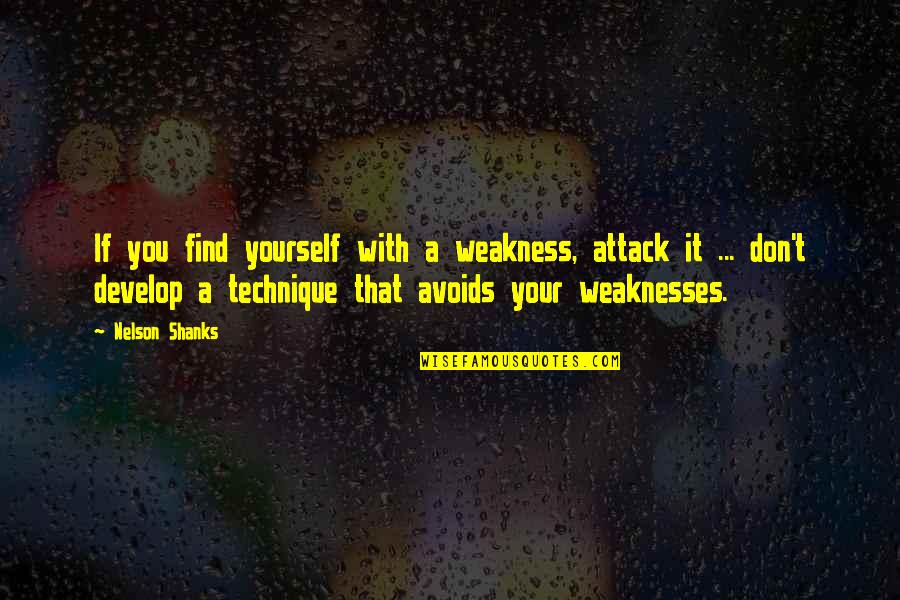 Red Blood Cell Quotes By Nelson Shanks: If you find yourself with a weakness, attack