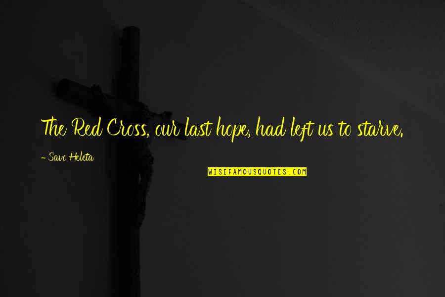 Red Cross Quotes By Savo Heleta: The Red Cross, our last hope, had left