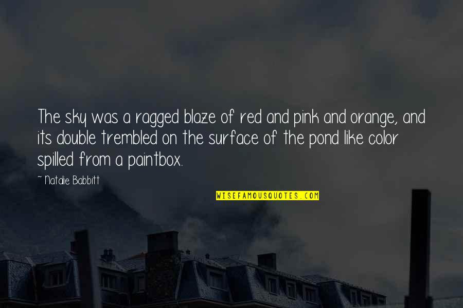 Red Orange Sky Quotes By Natalie Babbitt: The sky was a ragged blaze of red Red Orange Sky Quotes By Natalie Babbitt: The sky was a ragged blaze of red