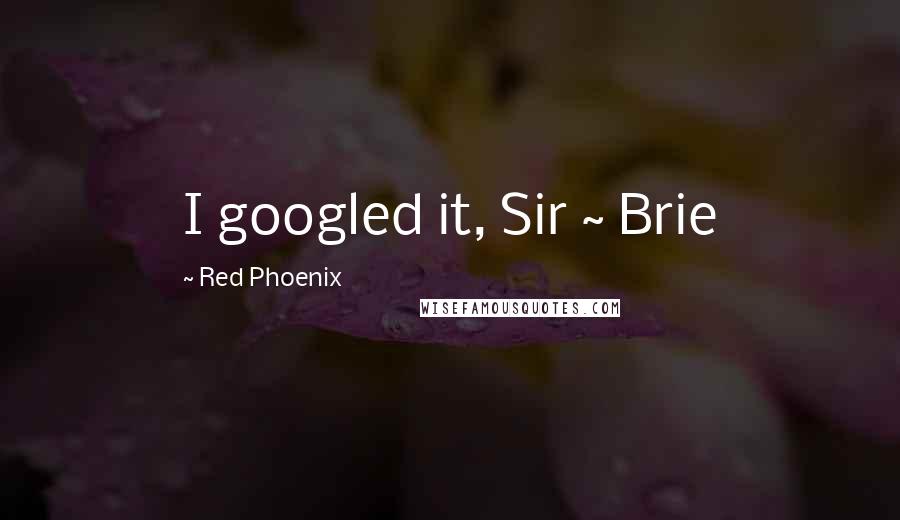 Red Phoenix quotes: I googled it, Sir ~ Brie