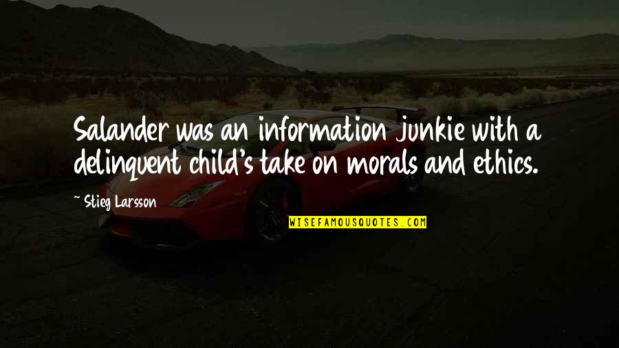 Red Wall Art Quotes By Stieg Larsson: Salander was an information junkie with a delinquent Red Wall Art Quotes By Stieg Larsson: Salander was an information junkie with a delinquent