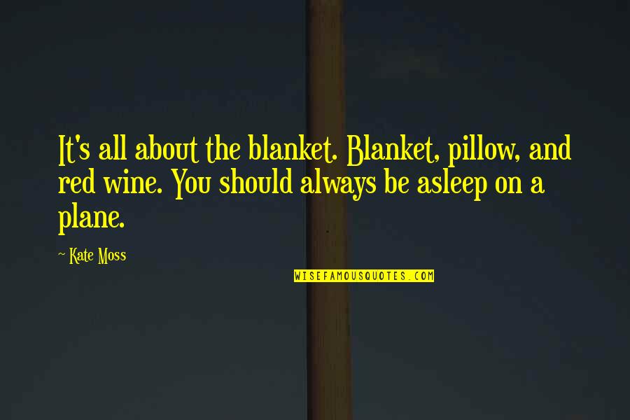 Red Wine Quotes By Kate Moss: It's all about the blanket. Blanket, pillow, and