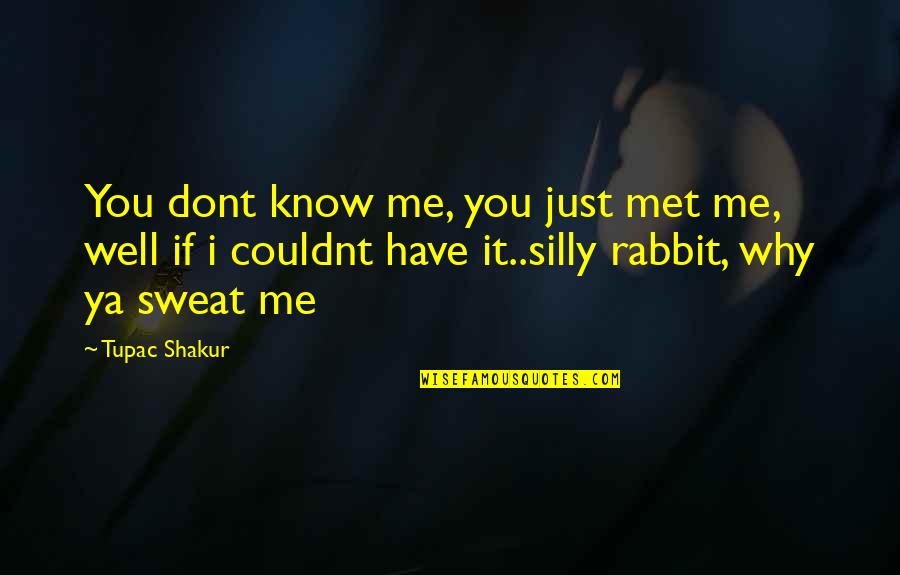 Redeem Love Quotes By Tupac Shakur: You dont know me, you just met me,