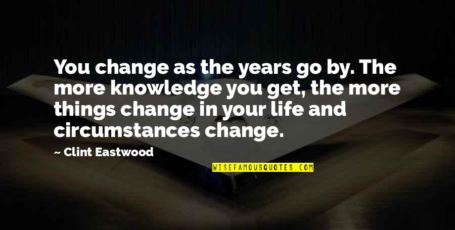 Redefining Life Quotes By Clint Eastwood: You change as the years go by. The