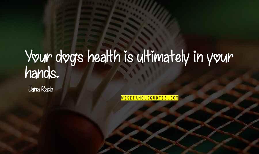 Redefining Yourself Quotes By Jana Rade: Your dog's health is ultimately in your hands.