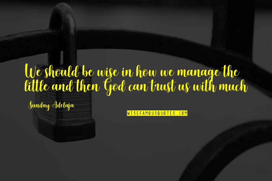 Redelinghuys Accommodation Quotes By Sunday Adelaja: We should be wise in how we manage