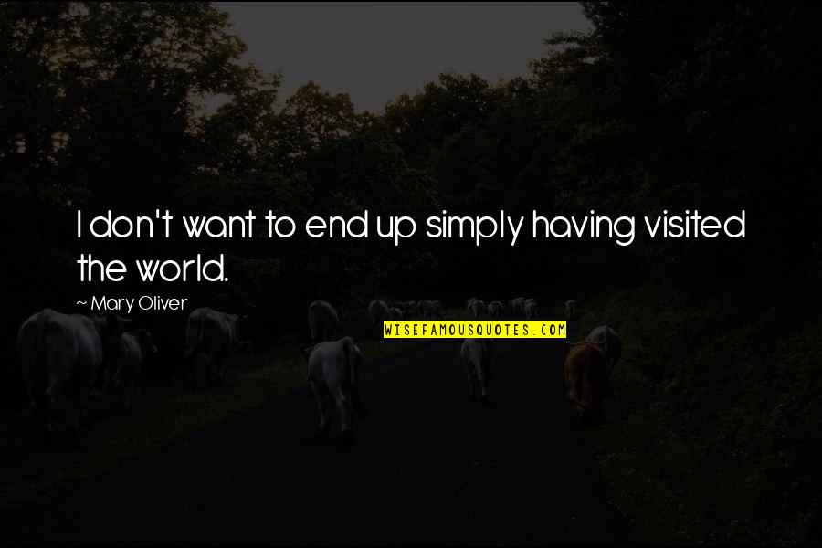 Redleaf Rose Quotes By Mary Oliver: I don't want to end up simply having Redleaf Rose Quotes By Mary Oliver: I don't want to end up simply having