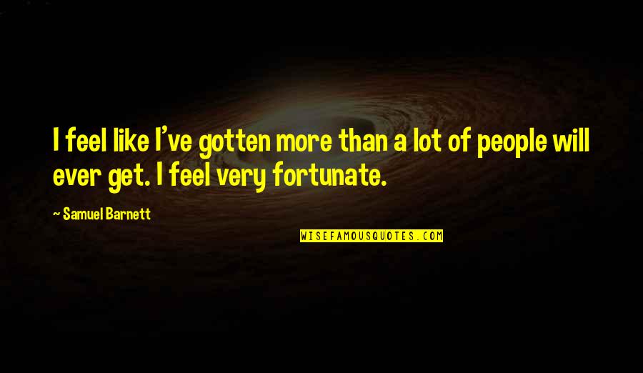 Redoublement Seconde Quotes By Samuel Barnett: I feel like I've gotten more than a
