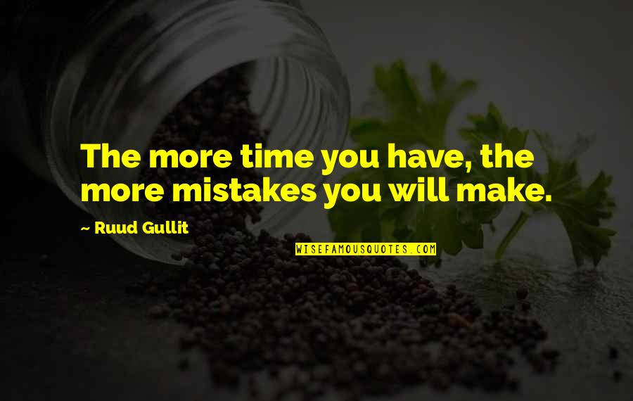 Redrawn Screenshots Quotes By Ruud Gullit: The more time you have, the more mistakes Redrawn Screenshots Quotes By Ruud Gullit: The more time you have, the more mistakes