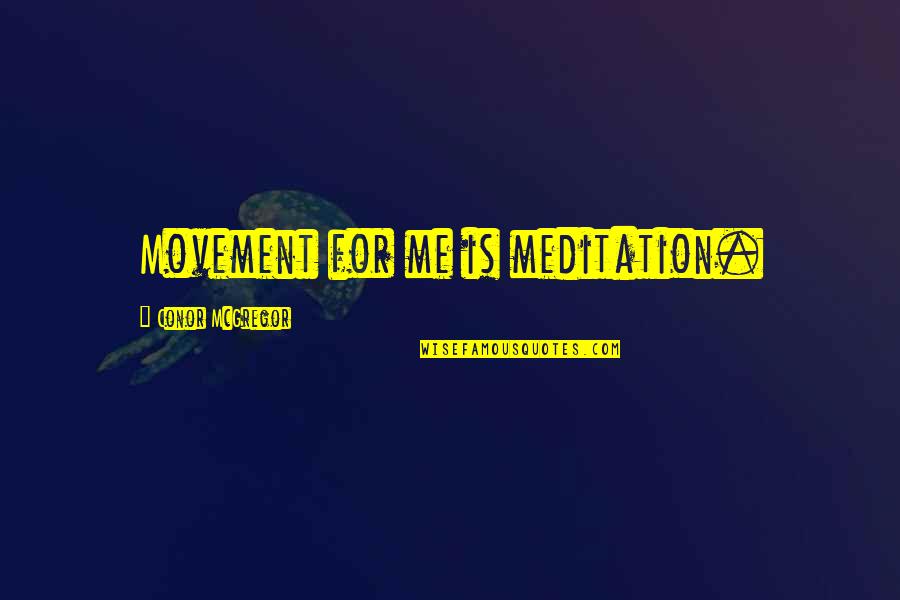 Reduceren Betekenis Quotes By Conor McGregor: Movement for me is meditation.