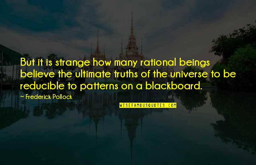 Reducible Quotes By Frederick Pollock: But it is strange how many rational beings