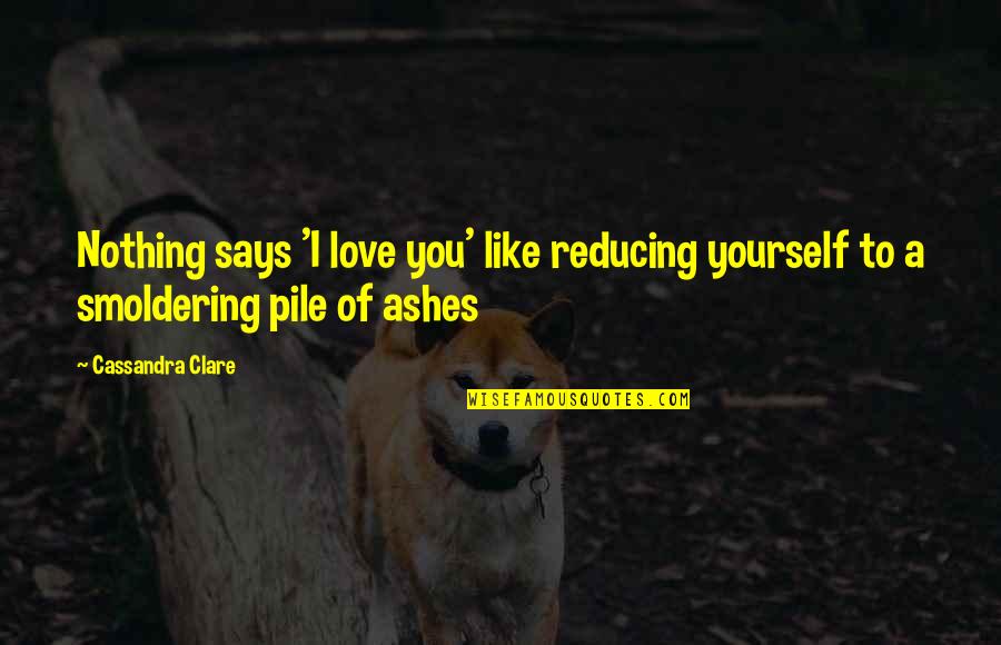 Reducing Quotes By Cassandra Clare: Nothing says 'I love you' like reducing yourself