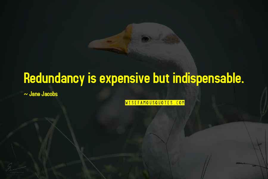 Redundancy Quotes By Jane Jacobs: Redundancy is expensive but indispensable.