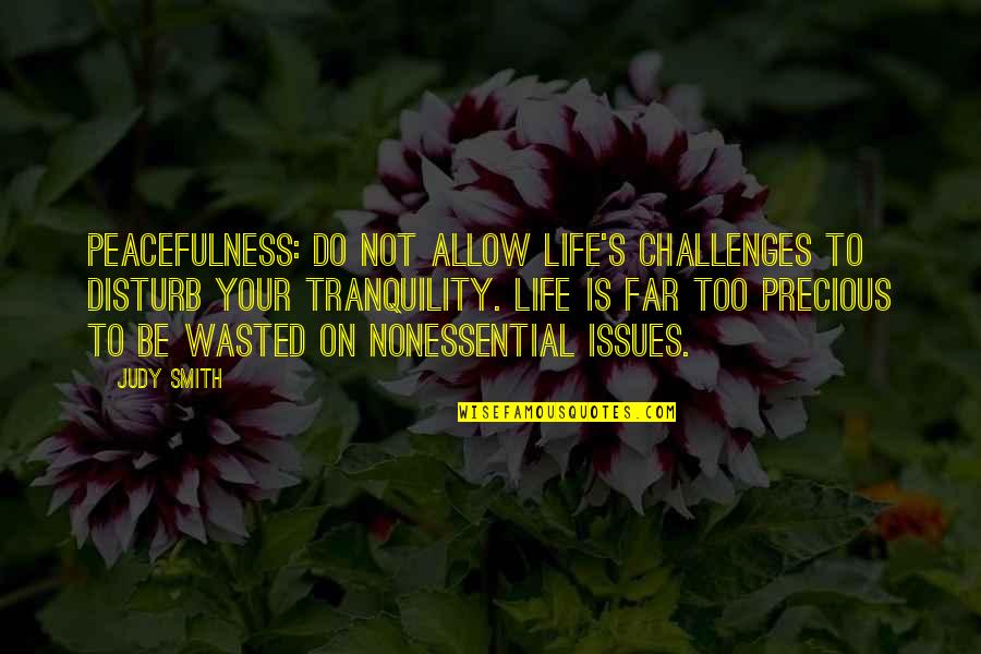 Reentering Quotes By Judy Smith: PEACEFULNESS: Do not allow life's challenges to disturb