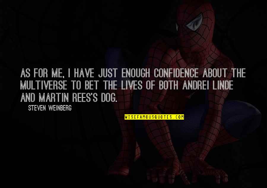 Rees Quotes By Steven Weinberg: As for me, I have just enough confidence