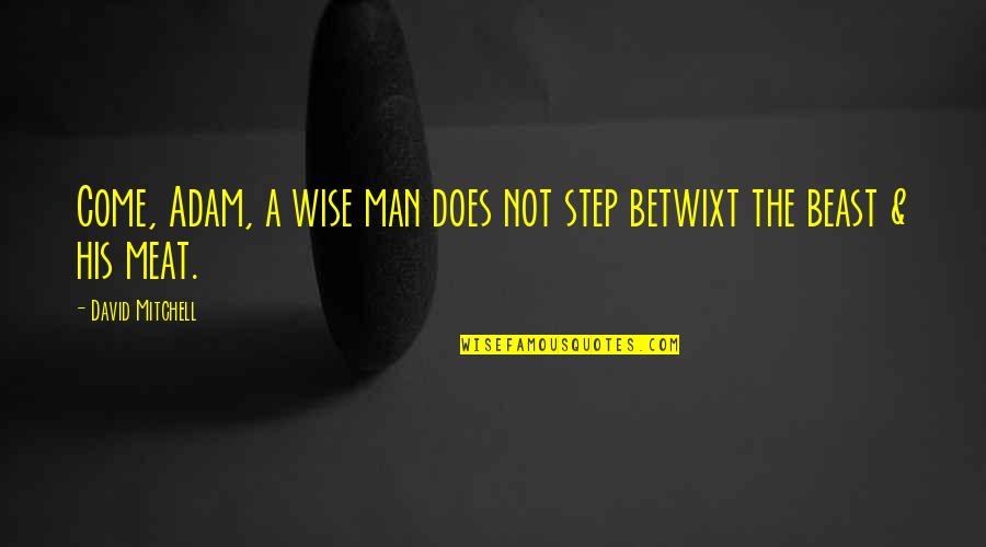 Reeze Wiserapoon Quotes By David Mitchell: Come, Adam, a wise man does not step
