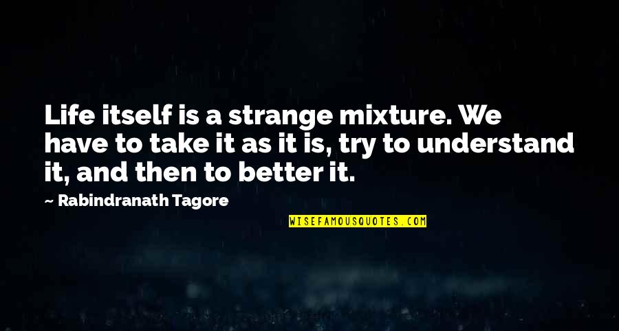 Reface Quotes By Rabindranath Tagore: Life itself is a strange mixture. We have
