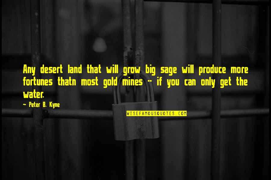 Refection Quotes By Peter B. Kyne: Any desert land that will grow big sage Refection Quotes By Peter B. Kyne: Any desert land that will grow big sage