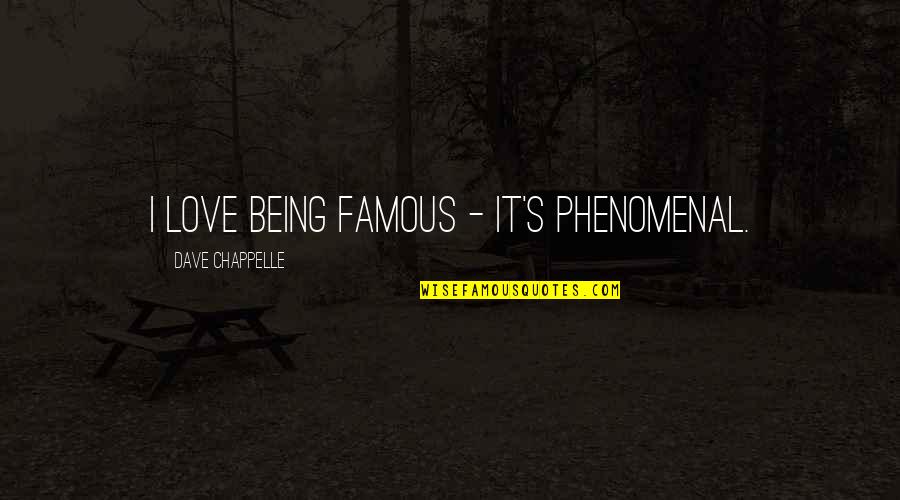 Referencing Spoken Quotes By Dave Chappelle: I love being famous - it's phenomenal.