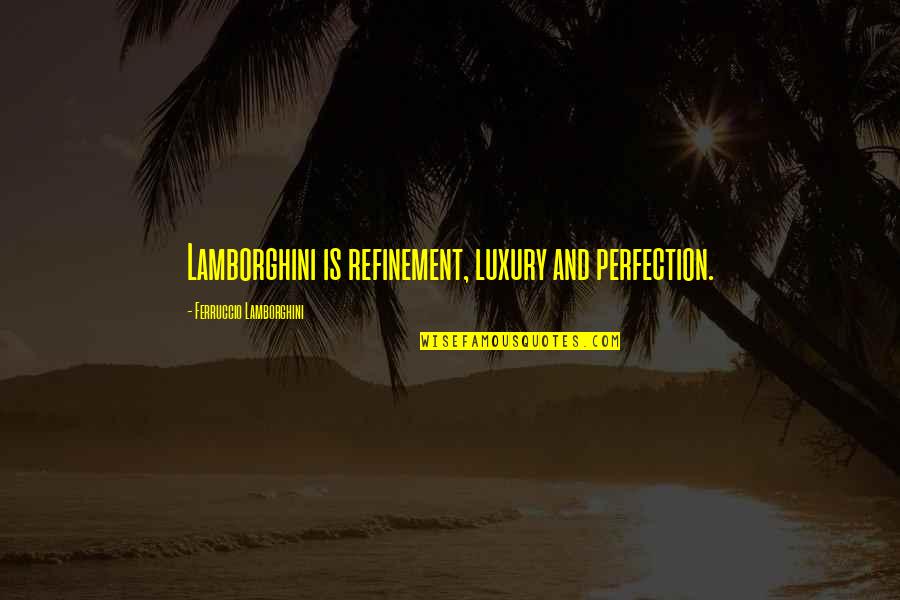 Refinement Quotes By Ferruccio Lamborghini: Lamborghini is refinement, luxury and perfection.