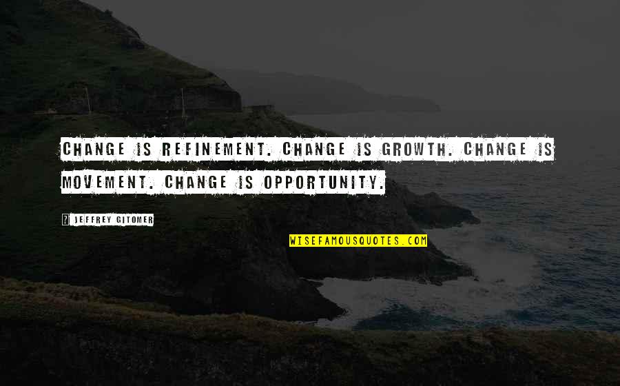 Refinement Quotes By Jeffrey Gitomer: Change is REFINEMENT. Change is GROWTH. Change is