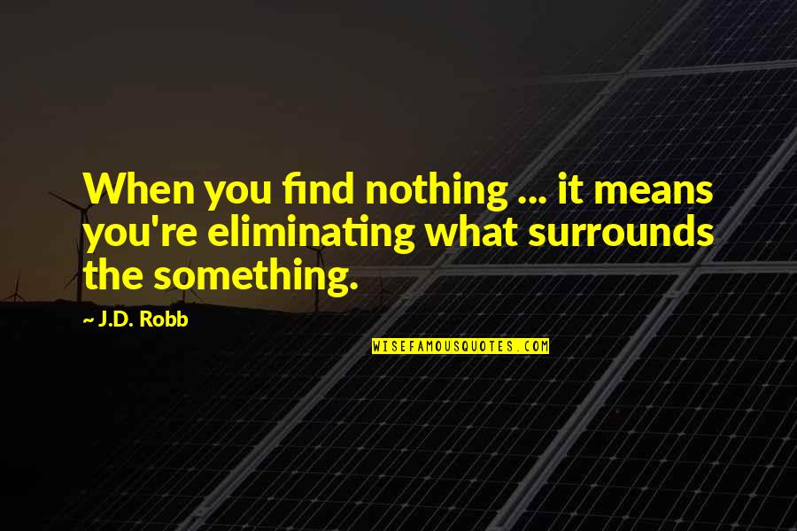 Refinished Quotes By J.D. Robb: When you find nothing ... it means you're