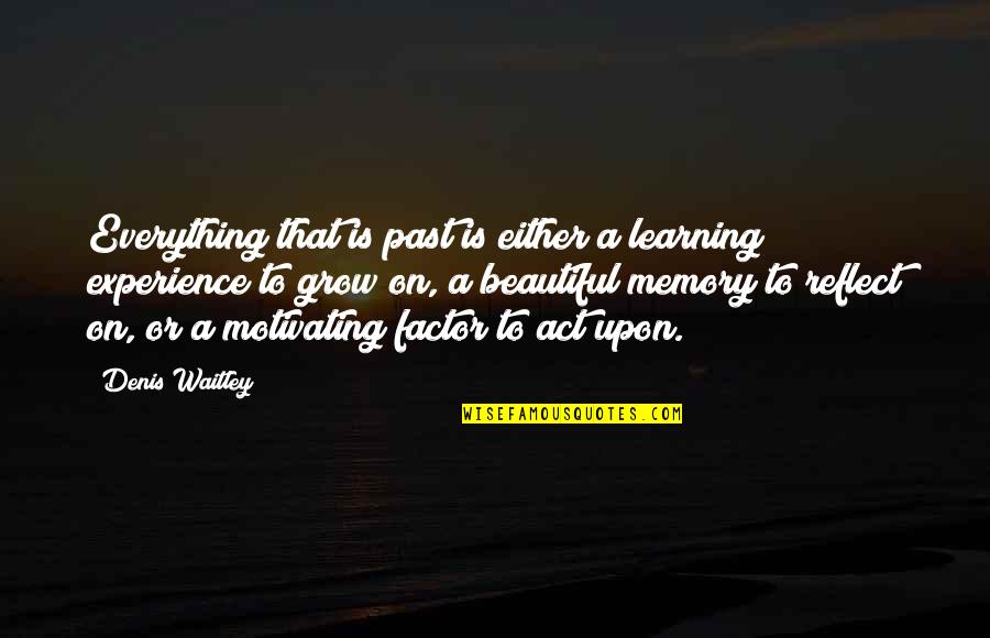 Reflect On Past Quotes By Denis Waitley: Everything that is past is either a learning