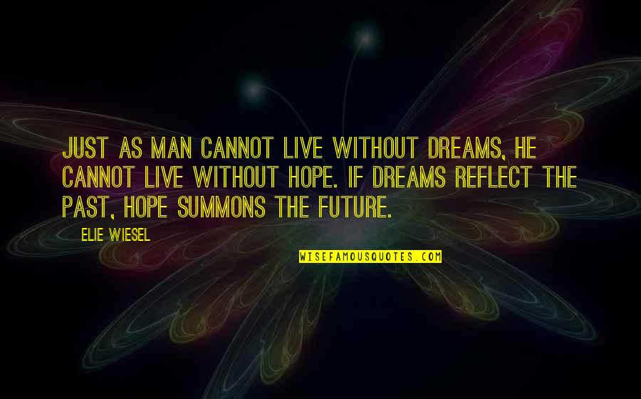 Reflect On Past Quotes By Elie Wiesel: Just as man cannot live without dreams, he