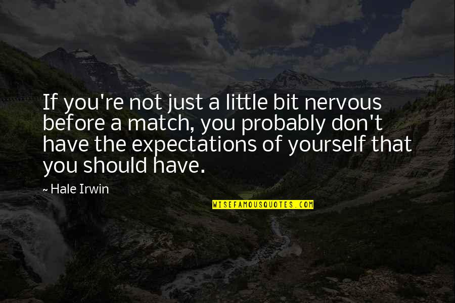 Reflect Quotes And Quotes By Hale Irwin: If you're not just a little bit nervous