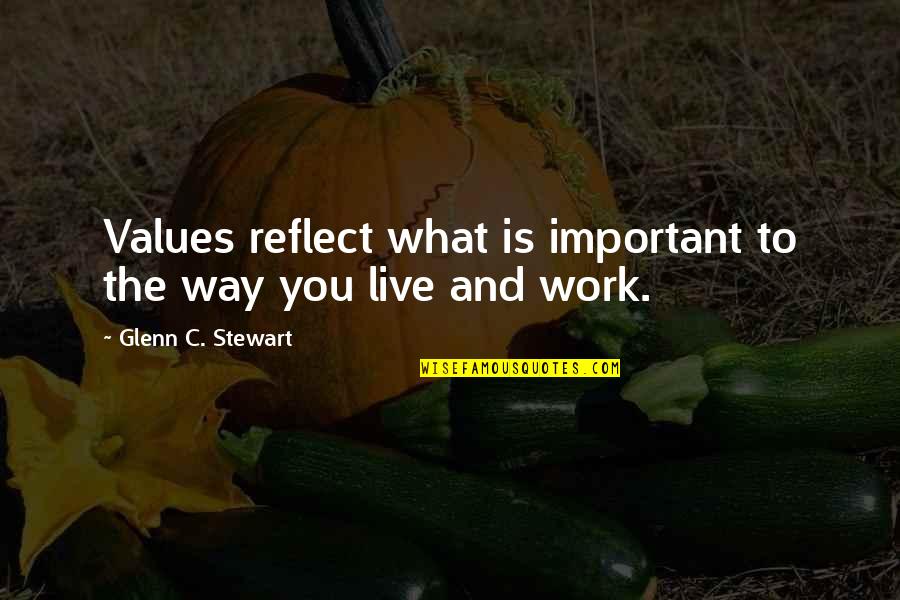 Reflect Quotes By Glenn C. Stewart: Values reflect what is important to the way